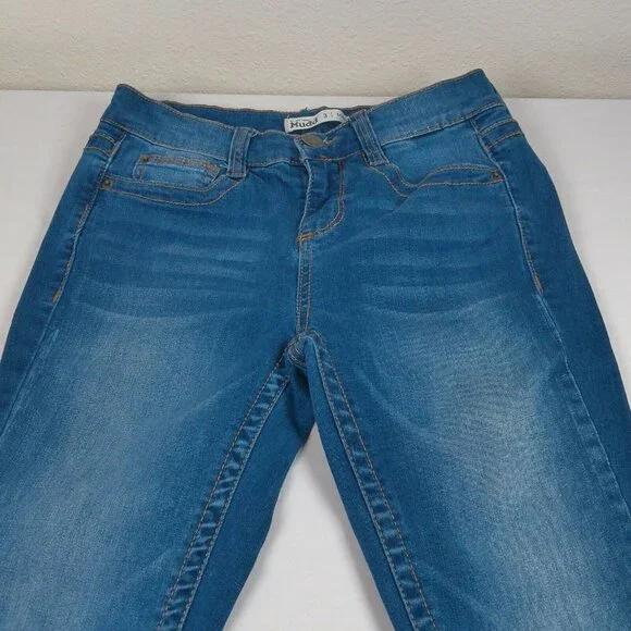 Mudd Junior Women Blue Denim FLX Stretch Skinny Medium Wash Jeans Size 3 Pockets - Picture 6 of 10